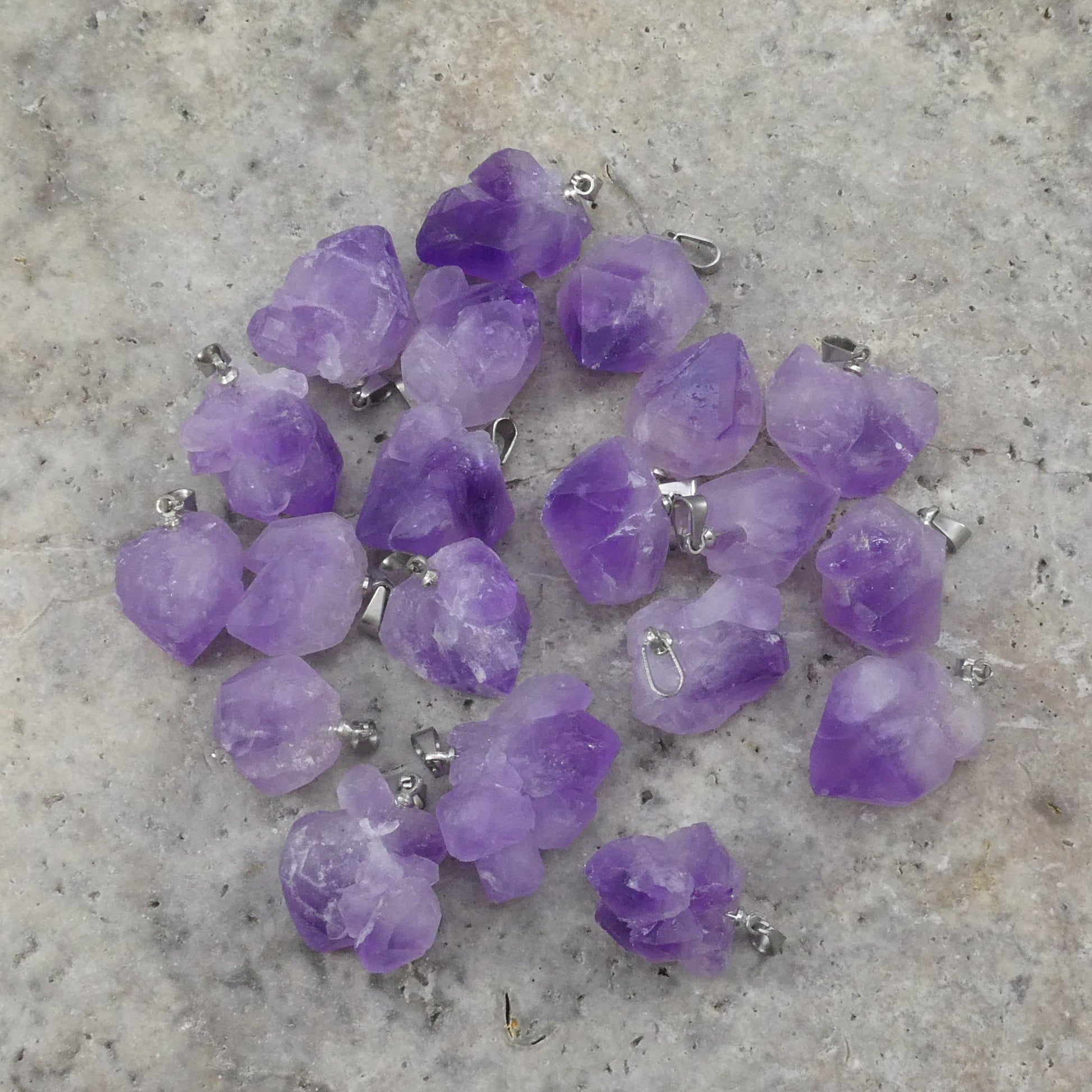 Amethyst Rough Cluster Point Pendant (1pc)-4