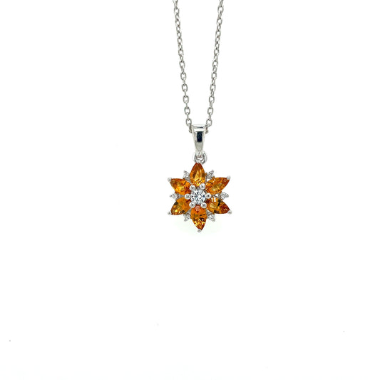 Citrine Pendant In .925 Sterling Silver - KSP 35147-0