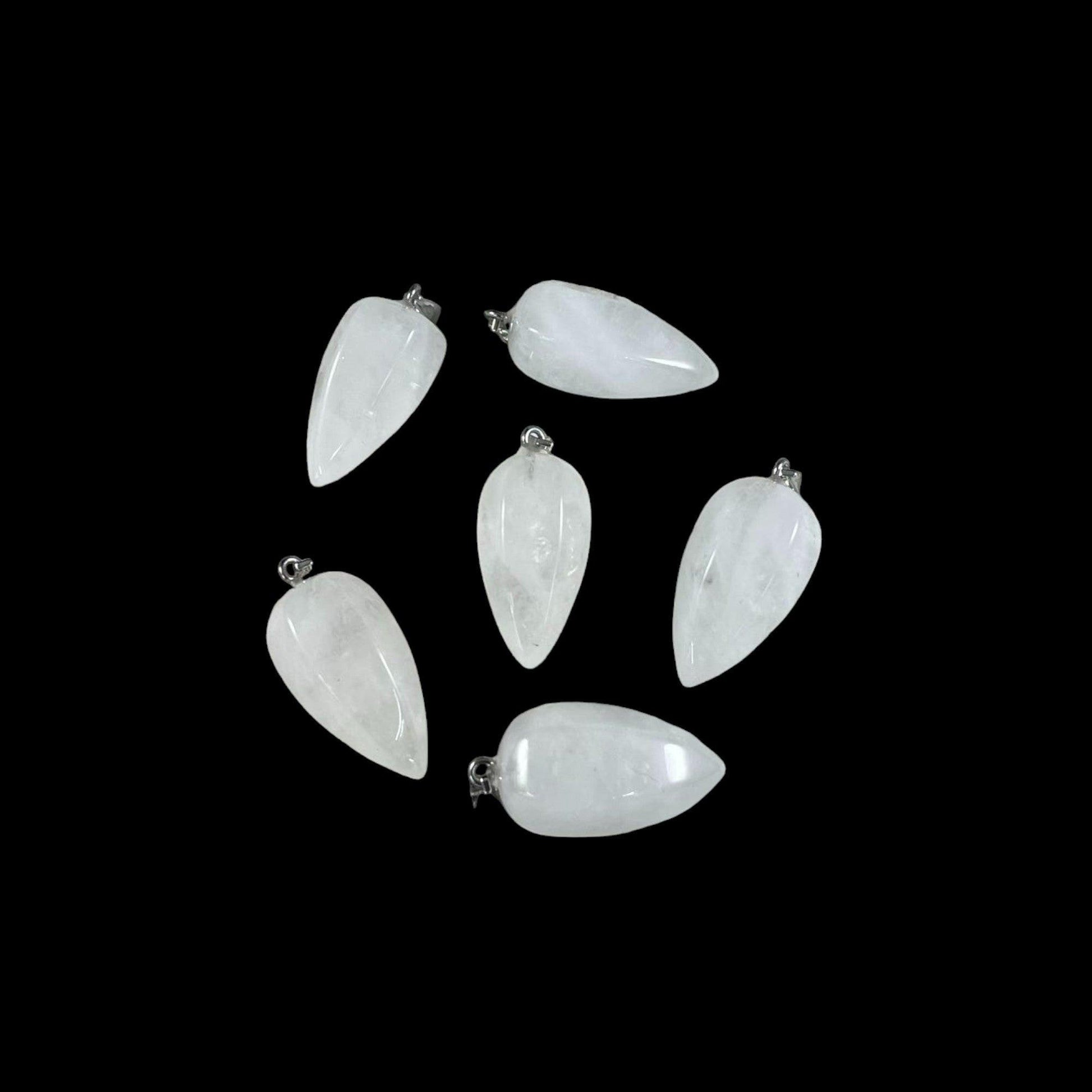 Crystal Quartz Clear quartz, Cut Point Pendant, 15x30mm (1pc)-2