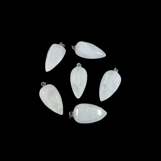 Crystal Quartz Clear quartz, Cut Point Pendant, 15x30mm (1pc)-0