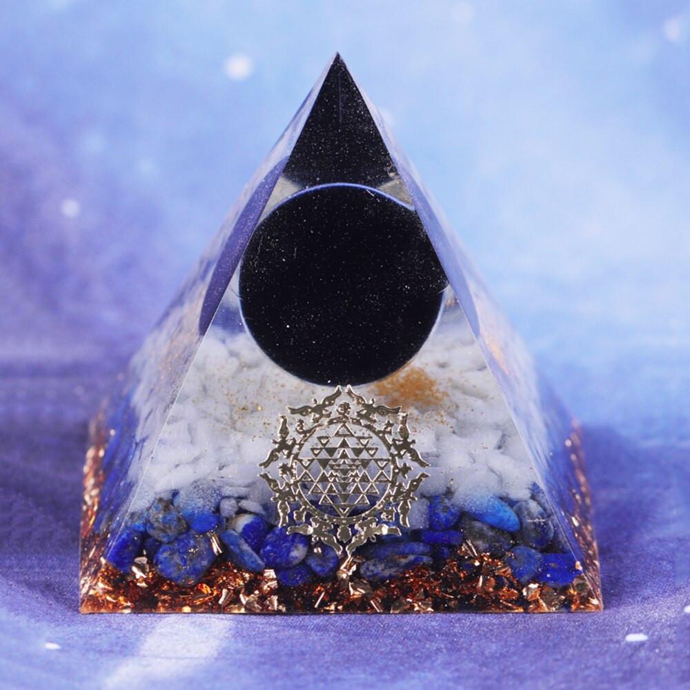 Obsidian Sphere Orgone Pyramid Orgonite Collection With Lapis Lazuli Powerful Energy Orgones-0